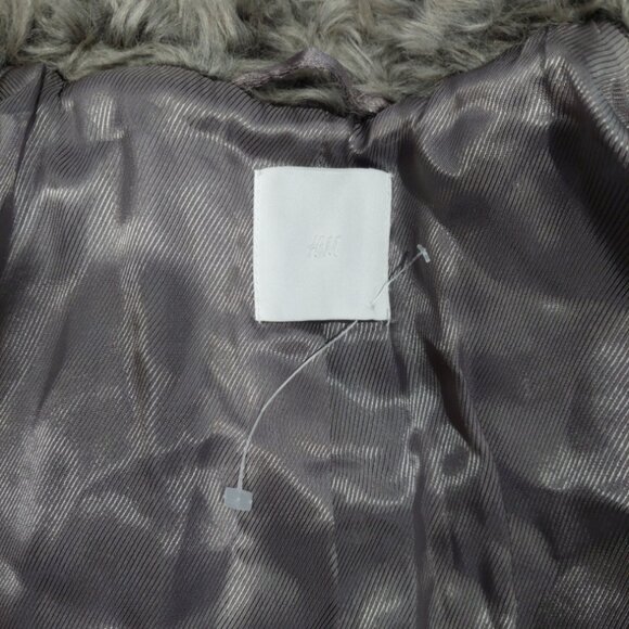 💥SHOWSTOPPER!💥Vegan Persian Curly Lamb Fur Longline Coat in Gray - Picture 15 of 15